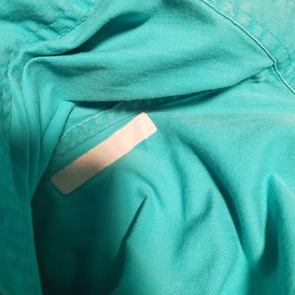 Vintage Nuovo Sz S Aztec Embellished Blue Cotton Cropped Button Up Shirt - Picture 10 of 13